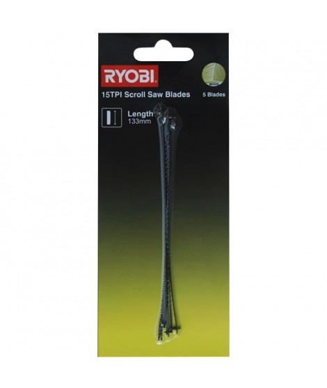 RYOBI 5 lames a chantourner 15 TPI 133 mm pour RSW1240G