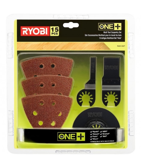 Kit spécial bois 15 pieces RYOBI multitool OnePlus RAK15MT