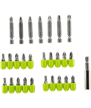 Kit 28 accessoires de vissage RYOBI Avec racks de rangement RAK28MSD