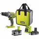 RYOBI - Perceuse-visseuse a percussion 18V ONE+ 50 Nm + 2 batteries 4 & 2 Ah, chargeur - Livrée en sac de transport - R18PD3-…