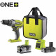 RYOBI - Perceuse-visseuse a percussion 18V ONE+ 50 Nm + 2 batteries 4 & 2 Ah, chargeur - Livrée en sac de transport - R18PD3-…