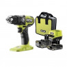 RYOBI - Perceuse-visseuse a percussion BRUSHLESS 18V ONE+ 54 Nm - 2 batteries 4 & 2 Ah, chargeur & sac de transport - RPD18BL…