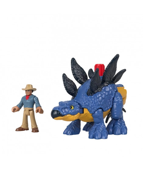 FISHER - PRICE IMAGINEXT -  Jurassic World - Stegosaurus Et Personnage - Figurine d'action 1er age - 3 ans et +