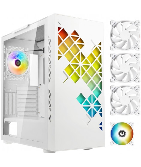 Boitier PC sans alimentation - BITFENIX Tracery ARGB (Blanc) - Moyen tour - Format E-ATX