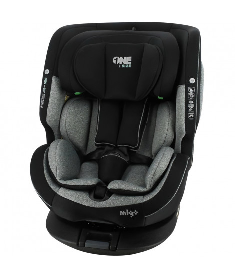 Siege auto - NANIA - ONE ISOFIX R 129 - 0 a 12 ans - Pivotant - 40-150 cm - Noir