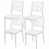 Lot de 4 chaises de jardin TETI ARETA - 52 x 46 x H 86 cm - Blanc