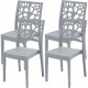 Lot de 4 chaises de jardin TETI ARETA - 52 x 46 x H 86 cm - Bleu aviation