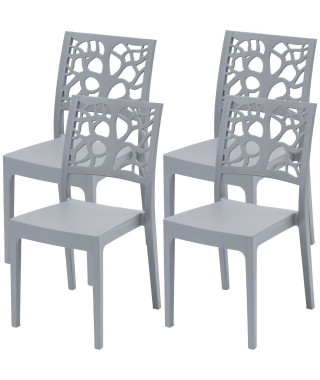 Lot de 4 chaises de jardin TETI ARETA - 52 x 46 x H 86 cm - Bleu aviation