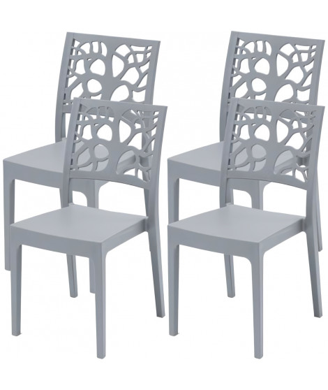 Lot de 4 chaises de jardin TETI ARETA - 52 x 46 x H 86 cm - Bleu aviation