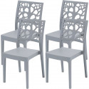 Lot de 4 chaises de jardin TETI ARETA - 52 x 46 x H 86 cm - Bleu aviation