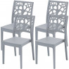 Lot de 4 chaises de jardin TETI ARETA - 52 x 46 x H 86 cm - Bleu aviation