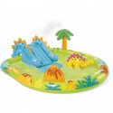 Aire de jeux gonflable - INTEX - Petit Dino - 143 Litres - 2 ans+ - 191 x 152 x 58 cm - Inclus : toboggan, fontaine, dino gon…