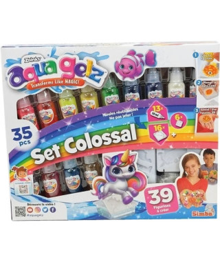 Simba - Aqua Gelz - Kit créatif enfant - Création figurines 3D - Set colossal - Tubes de Gel - Des 8ans