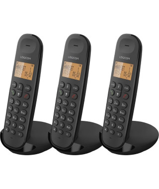 Téléphone fixe sans fil - LOGICOM - DECT ILOA 350 TRIO - Noir - Sans répondeur