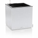 Pot de fleur LECHUZA Canto Stone Cube 40 - kit complet LED, blanc quartz