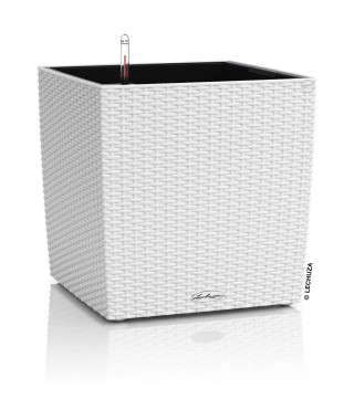 Pot de fleur LECHUZA Cube Cottage 50 - kit complet, blanc - Plastique - 14 L - 49 x 49 x 49,5 cm