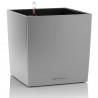 Pot de fleur LECHUZA Cube Premium 50 - kit complet, argent metallisé
