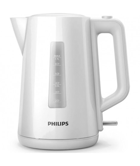 Bouilloire - PHILIPS - Daily HD9318/00 - 1,7L - Couvercle a ressort - Tamis filtre calcaire - Blanche