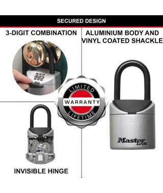 MASTER LOCK Mini Boîte a Clé sécurisée [Format XS] [avec Anse] - 5406EURD