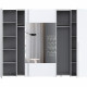 Armoire NARAGO - Décor Blanc mat - 2 portes coulissantes + miroir + 2 portes battantes + 2 penderies - L270 x P61 x H210 cm