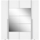 Armoire NARAGO - Décor Blanc mat - 2 portes coulissantes + miroir + 2 portes battantes + 2 penderies - L200 x P61 x H210 cm