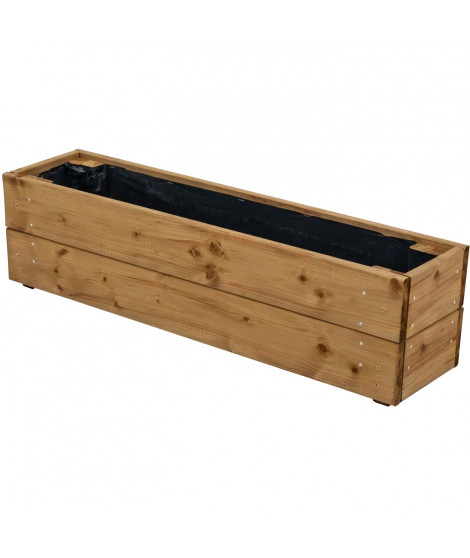 Jardinieres a fleurs EKJU - 75x18xh20 cm - Traitées en autoclave brun