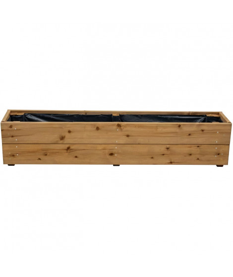 Jardinieres a fleurs EKJU - 95x18xh20 cm - Traitées en autoclave brun