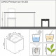 Pot de fleur LECHUZA Canto Premium Cube 40 - kit complet LED, argent métallisé