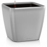 Pot de fleur - LEC - Quadro Premium LS 50 - argent métallisé - 15 L - systeme d'irrigation intégré