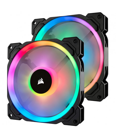 CORSAIR Lot de 2 ventilateurs LL140 RGB - Dual Light Loop LED 140mm - Lighting Node PRO (COR0843591032452 )