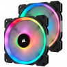 CORSAIR Lot de 2 ventilateurs LL140 RGB - Dual Light Loop LED 140mm - Lighting Node PRO (COR0843591032452 )