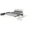 David upholstered bed with 4 drawers (160x200), white PU