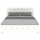 David upholstered bed with 4 drawers (160x200), white PU