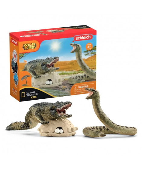 SCHLEICH - Duel Aligator/Anaconda - 42625 - Gamme Wild Life