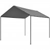 Tonnelle de jardin Arthur en acier avec toit en toile grise - L300 x P400 X H201/287 cm