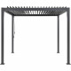 Pergola bioclimatique GAYA - Structure en aluminium et en acier - 290x290xH240 cm - Gris