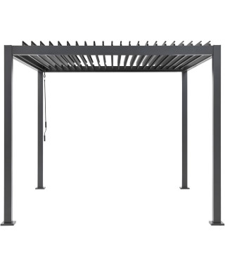 Pergola bioclimatique GAYA - Structure en aluminium et en acier - 290x290xH240 cm - Gris