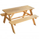 Mobilier de jardin - FUN HOUSE - Table pique-nique en bois H.53 x L.95 x P.100 cm - Montage facile !