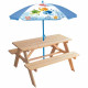 Mobilier de jardin - FUN HOUSE - Table pique-nique en bois Ma Petite Carapace H.53xL.95xP.100 cm avec parasol tortue H.125x10…