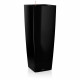 Pot de fleur LECHUZA Cubico Alto Premium 40 - kit complet, noir brillant