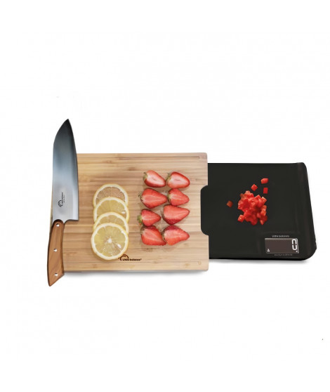 LITTLE BALANCE 8399 Chef 5 Trio USB, Balance de cuisine sans pile, Rechargeable USB, 3 en 1 : Coupez, pesez, versez, 5 kg/1g,