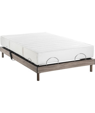 DEKO DREAM Ensemble matelas roulé+sommier relaxation électrique ERGO 6 Physiomax - 140x200 cm - Matelas ressorts ensachés