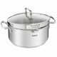 TEFAL Duetto+ Batterie de cuisine 7 pieces, Faitouts + couvercle verre, Casserole, Induction, Inox, Poignées rivetées G719S734