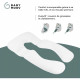 Coussin de grossesse et d'allaitement BABYMOOV en Coton Bio B.LOVE XXL Gris - Certifié oeko-Tex - Made in Europe