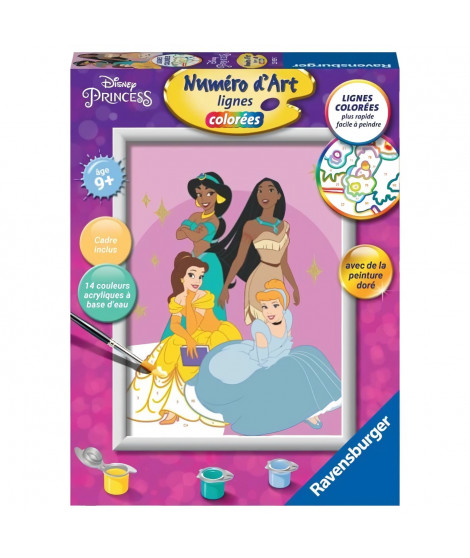 RavensburgerN° d'Art format 18x24cmDisney PrincessKit de peinture par numérosActivité détente et créativeDes 7 ans23929