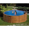 Piscine hors sol acier ronde imitation bois - Mauritus - Ø480 x 132 cm - GRE