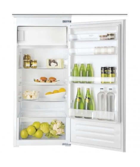 Réfrigérateur Armoire - HOTPOINT SZ12A2D/HA2FR - 189 L (171L +18 L) - Froid statique - Classe E - L54 cm x H 122 cm - Inox