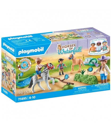 PLAYMOBIL 71495 Cavaliers poneys et saut d'obstacles