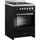 Cuisiniere mixte - AMICA - ACME2005N - 4 feux - 90-95 x 60 x 60 cm - Noir