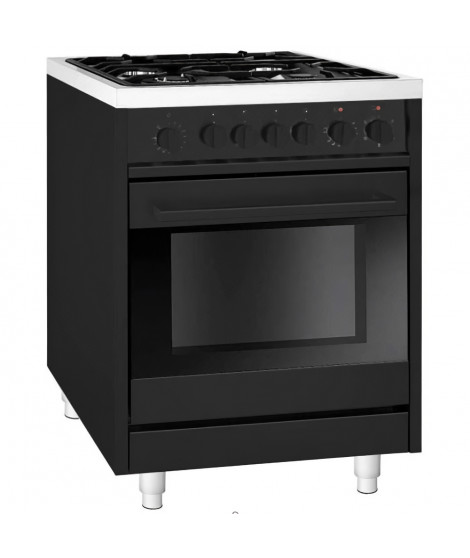 Cuisiniere gaz - AMICA - ACMP2005N - 4 feux - 85,5-90 x 60 x 60 cm - Noir